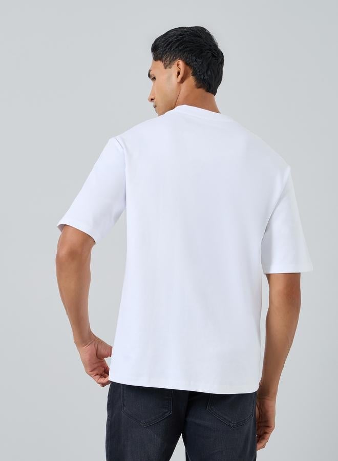 Styli Men White Embroidered Oversized T-Shirt - Image 4